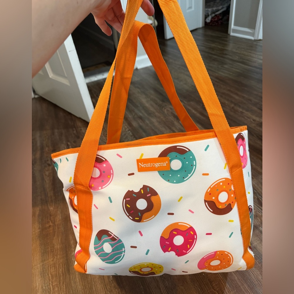 Neutrogena Colorful Donut Tote Bag - Orange and White